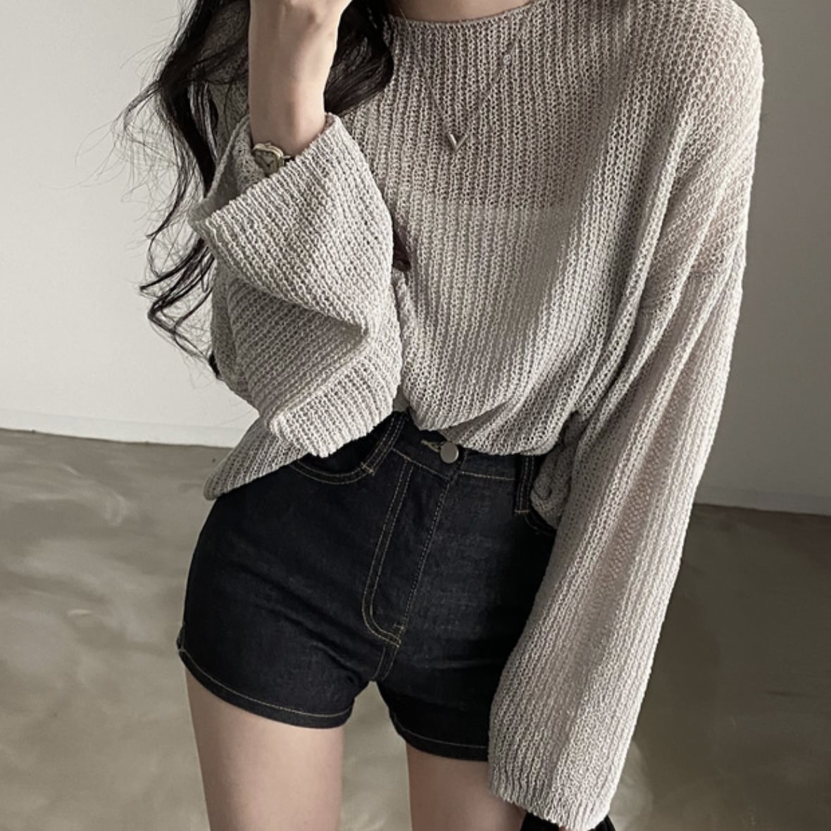 Thin Ice Silk Sweater Women's Loose Outer Wear Sun Protective Blouse