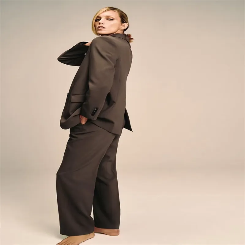 Pocket Decoration Loose Suit Jacket - Set