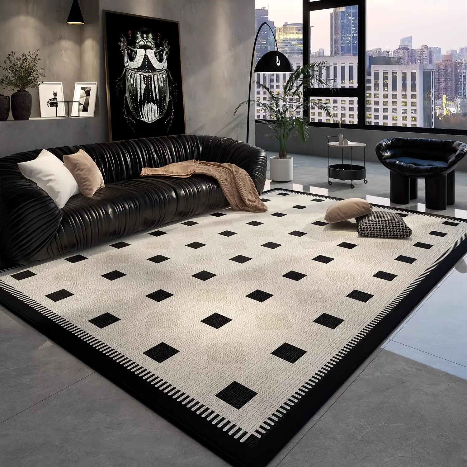 Simple Household Stain-resistant Non-slip Crystal Velvet Carpet
