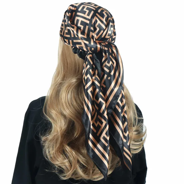 Chain Printed Scarf Women's Casual Scarf 90 90cm Satin Large Kerchief Bestselling 90*90Cm - Shop at LoveMi