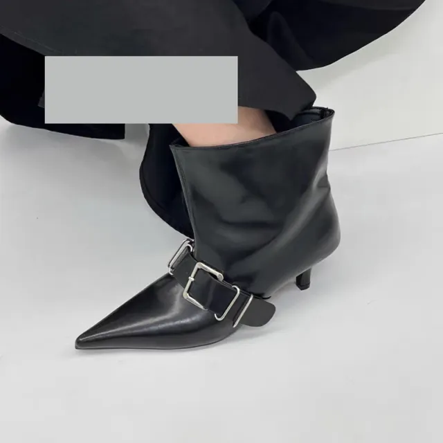 High Heel Pointed Ankle Boots Female Style Black - Shop at LoveMi