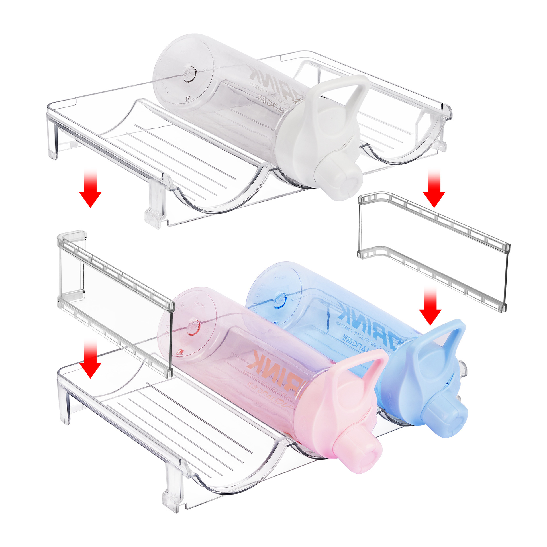 Title 18, Transparent Removable Water Bottle Storage Rack