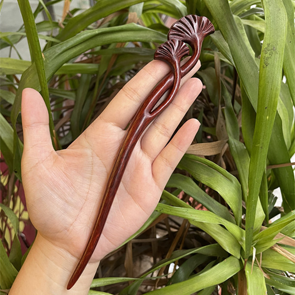 Ebony Antique Carved Hairpin 25