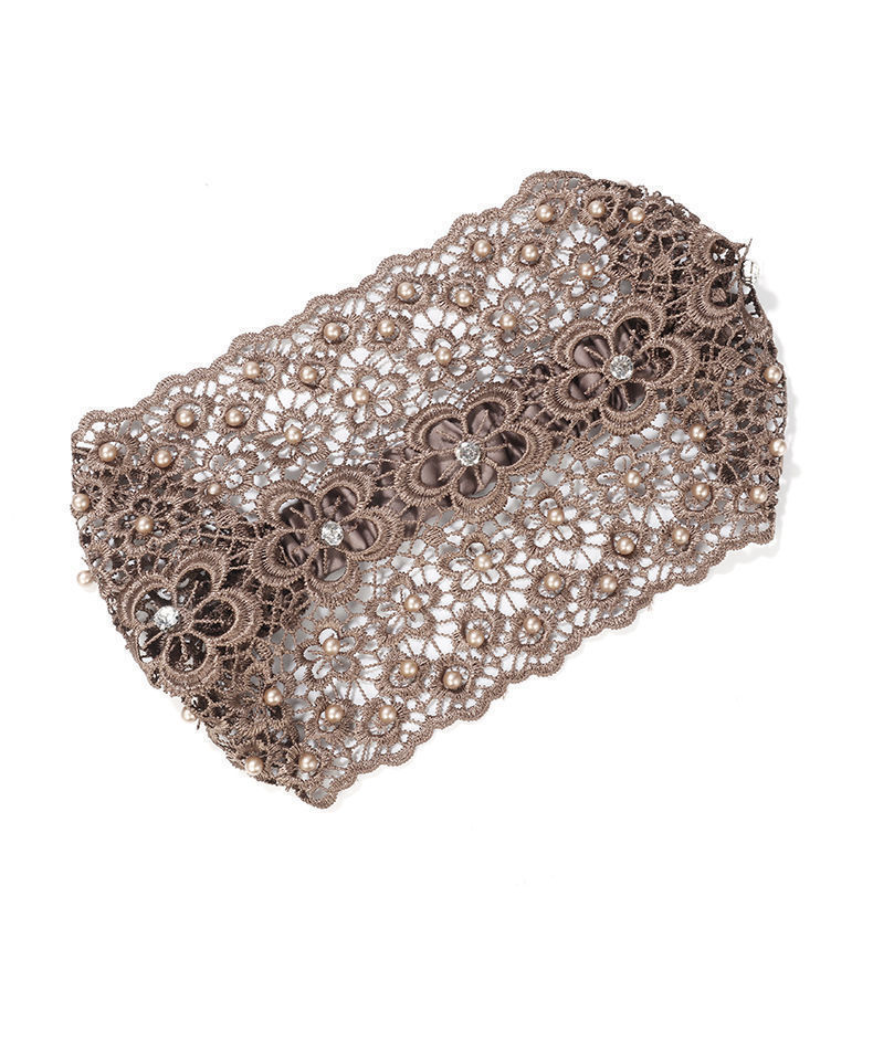 Boho Chic Lace Bandana Headband with Rhinestones