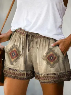 Women's Summer Lace-up Loose Shorts 3D Printing - Picture Color 7-3Xl - View 1