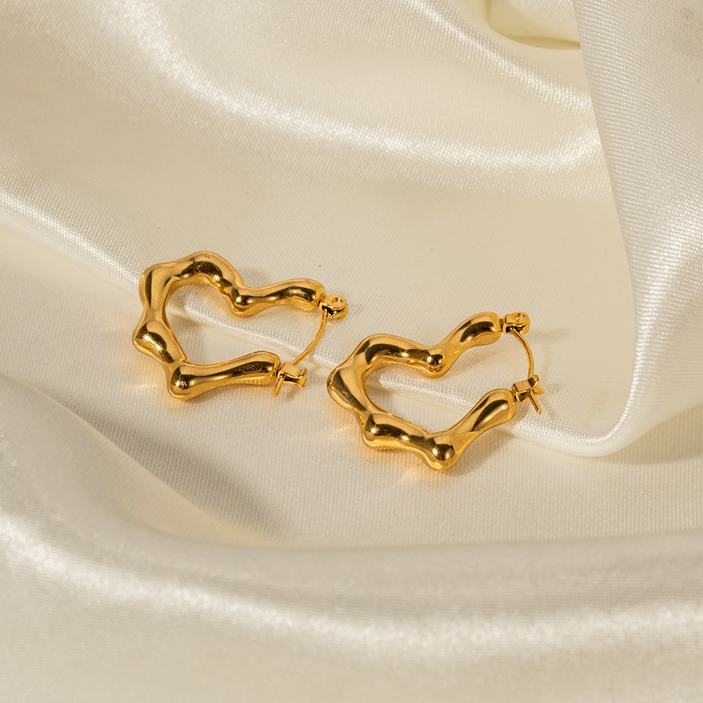 INS French Style Same Style Elegant Titanium Steel Earrings 18K Gold Plated