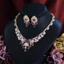 Two-piece Full-diamond Elegant Necklace And Earring Set view 2