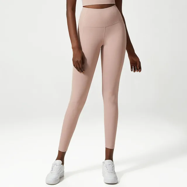 Pocket Sports Tights Anti curling Fitness Pink Ink - Shop at LoveMi