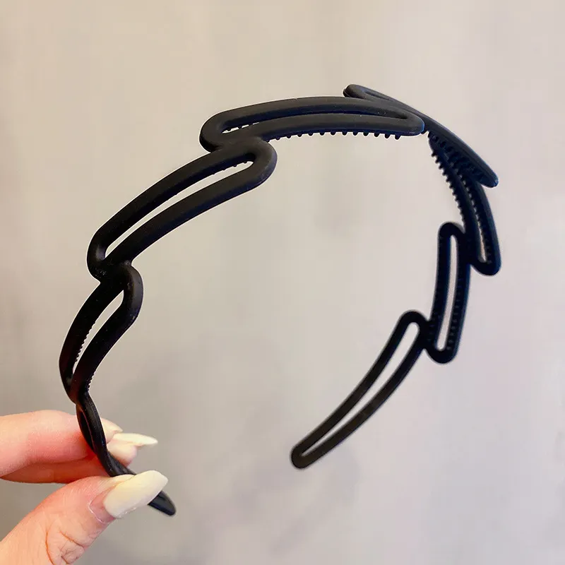 Summer Toothed Non-slip Hair Fixer Simple Headband - Ring Style Black