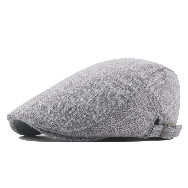 Mens Cotton Linen Vintage Peaked Cap