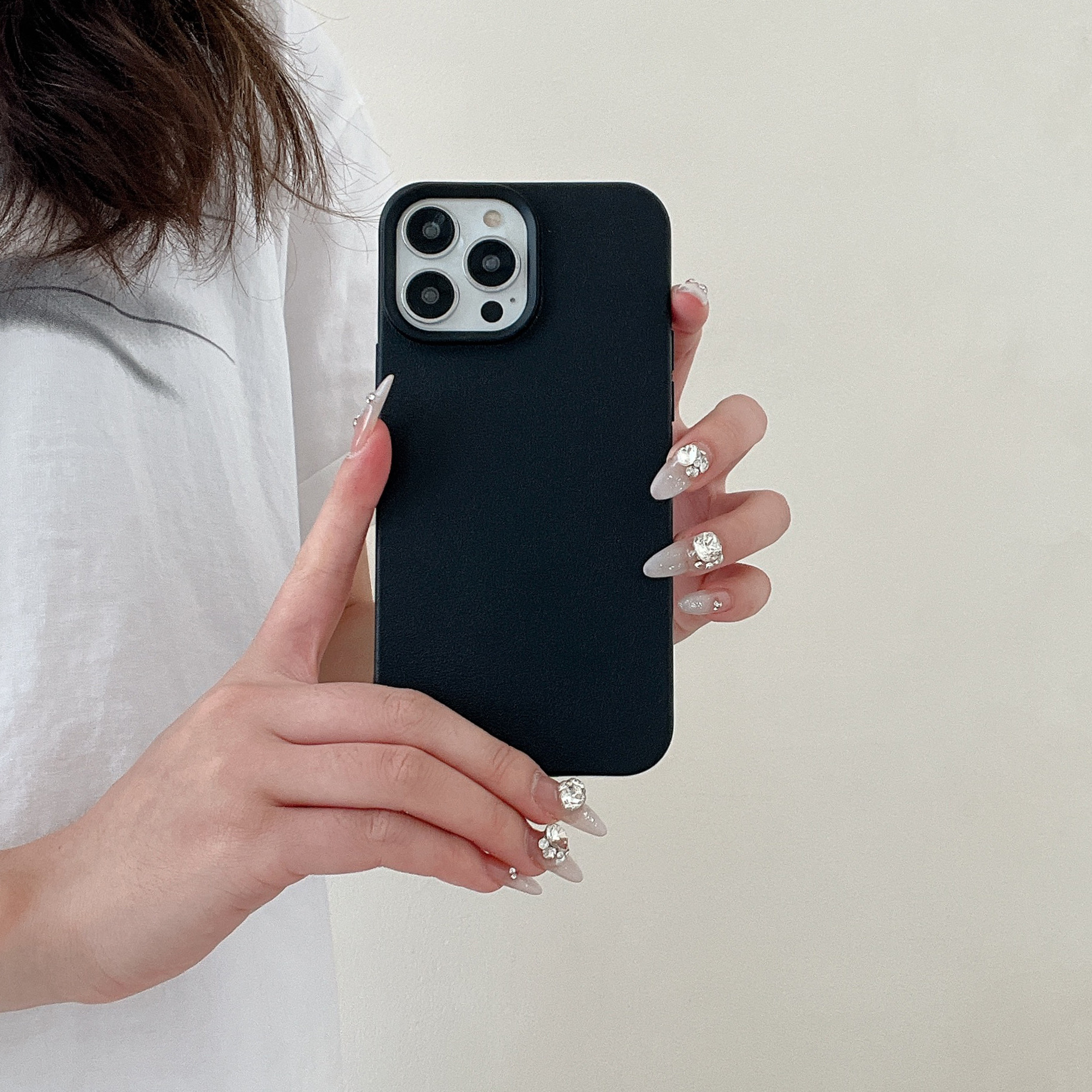 Simple Faux Leather Textured Soft Case