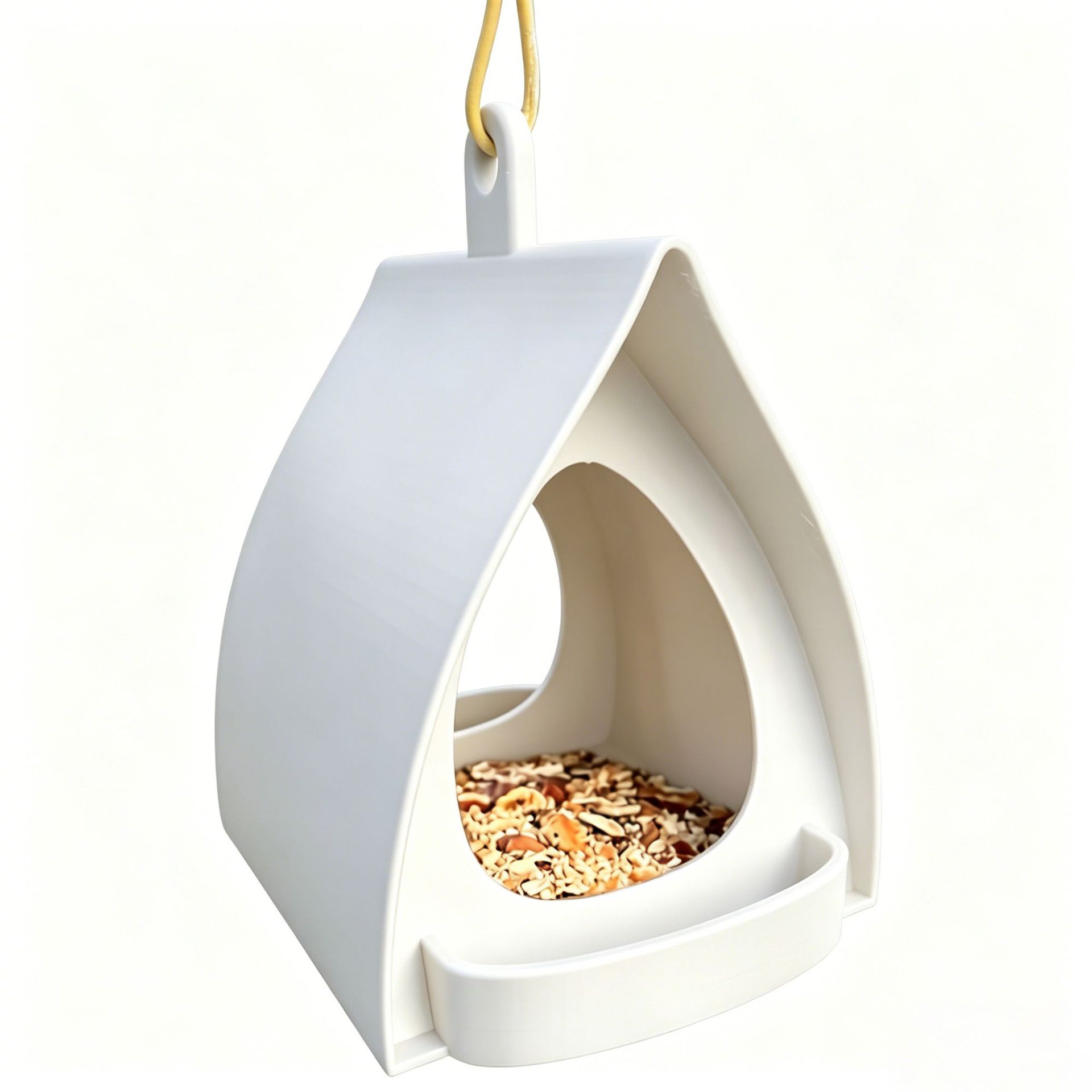 Cross-border New Arrival Plastic Hanging Bird Feeder Durable Outdoor Hanging Bird Feeder 1pc White