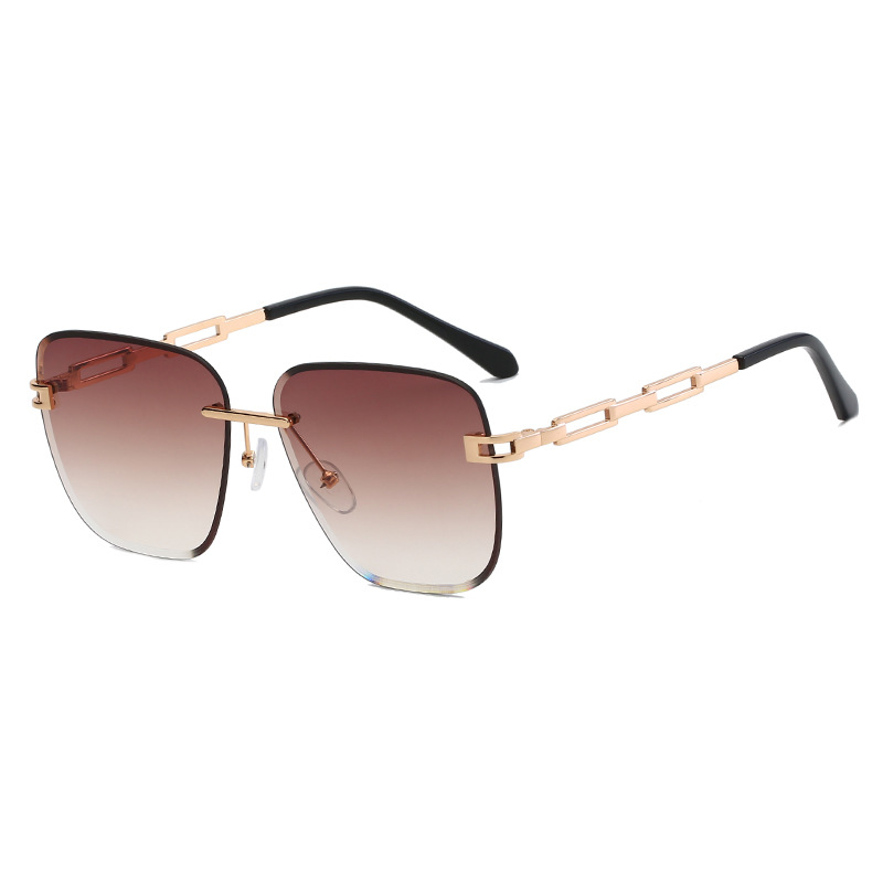 Fashion Frameless Trimming Square Sunglasses - Image 8