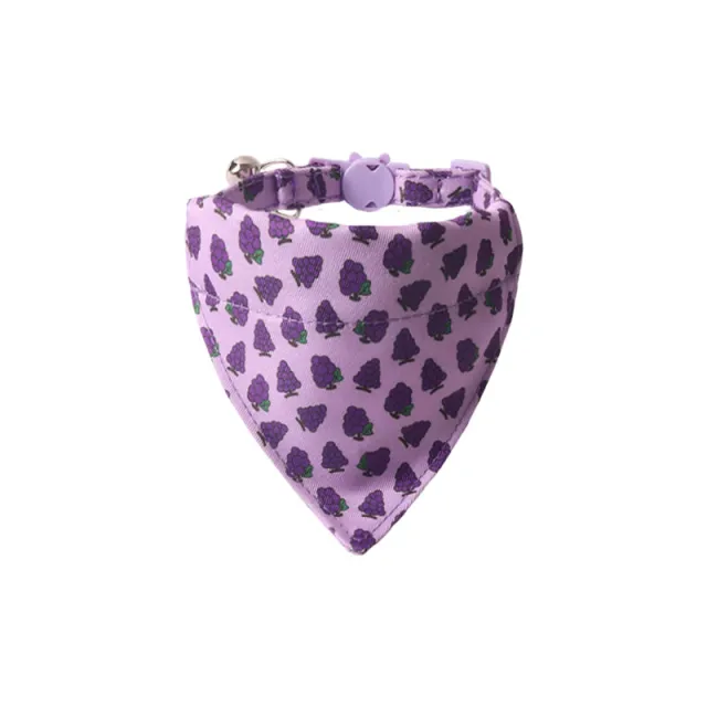 Pet Collar Colorful Fruit Series Bow Triangular Binder Grape Triangular Binder - Shop at LoveMi