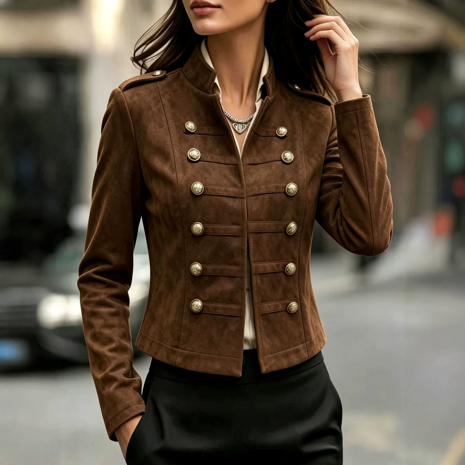 Women's vintage-inspired short jacket supplier image 3