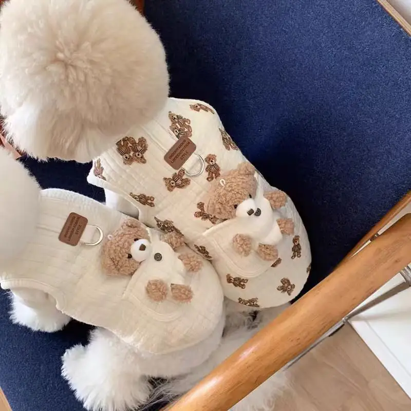 Pet Cotton-padded Coat With Leash Function