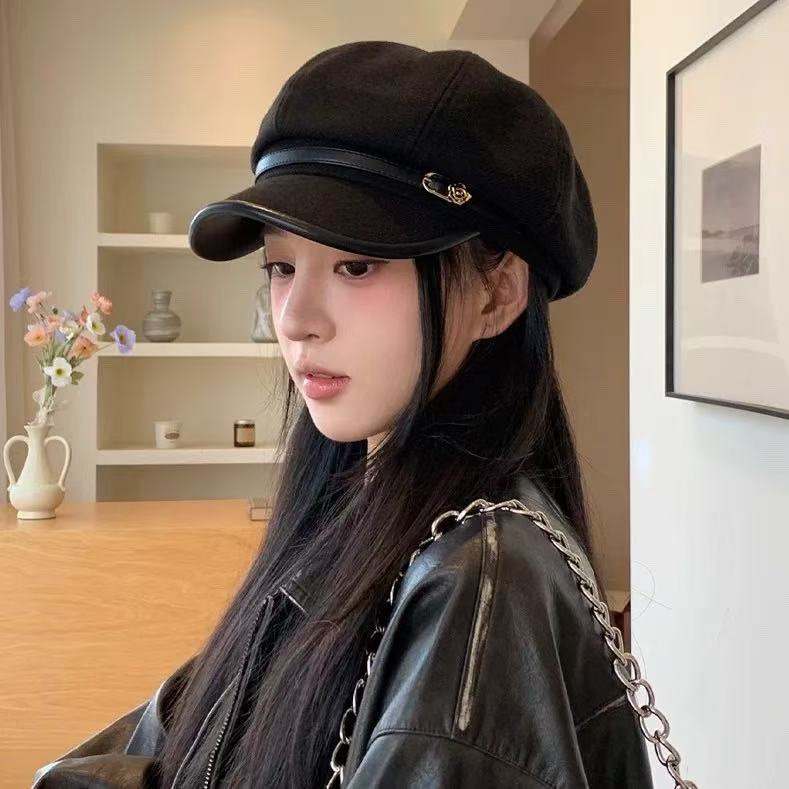 Japanese-style Retro Artistic Black Cap Beret