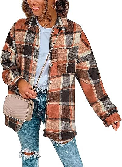 Fashionable Jacket Women's Brushed Woolen Jacket Plaid Color - Shop at LoveMi