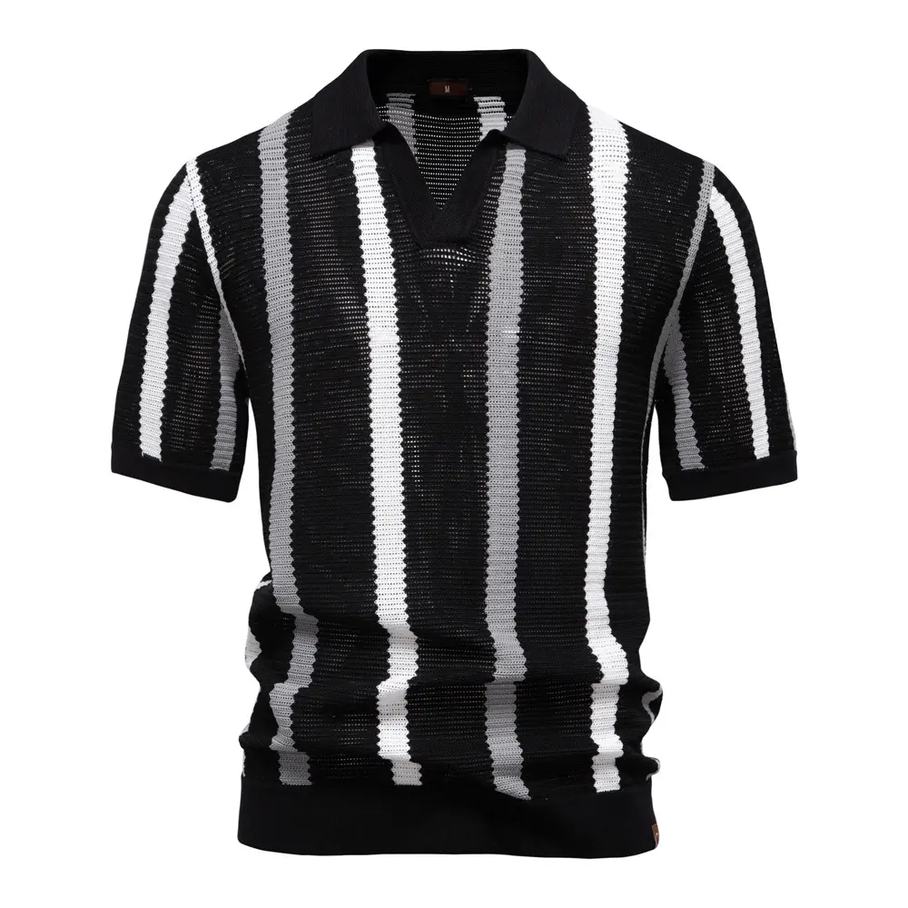 Breathable Hollow Men's Short-sleeved Polo Shirt Sweater