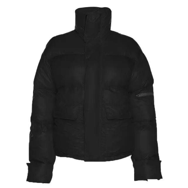Winter Women's Clothing New European And American Style Street Hipster Cardigan Stand up Collar Thick Warm Coat Cotton padded Jacket Black - Shop at LoveMi