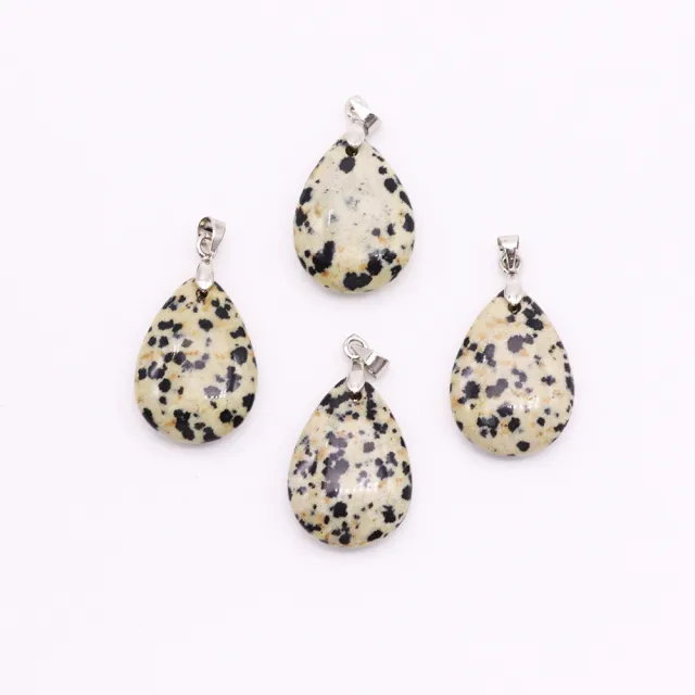 Natural Stone Black Line Red Texture Pendant Water Drop shaped Unakite Pendant Spotted Stone - Shop at LoveMi