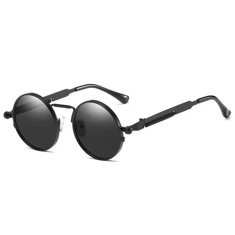 Title 1, Round Spring Mirror Leg Metal Sunglasses