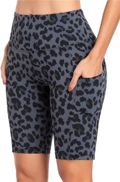 Women's Fashion Printed Short Lifting Arm Base Shorts - Leopard - View 1