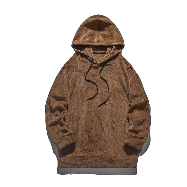 Men's Casual Plus Size Hooded Sweater Camel - Shop at LoveMi