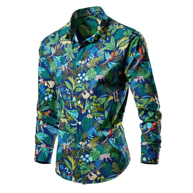 Youthful Minimalist Trendy Versatile Slim-fit Long-sleeve Button-down Shirt