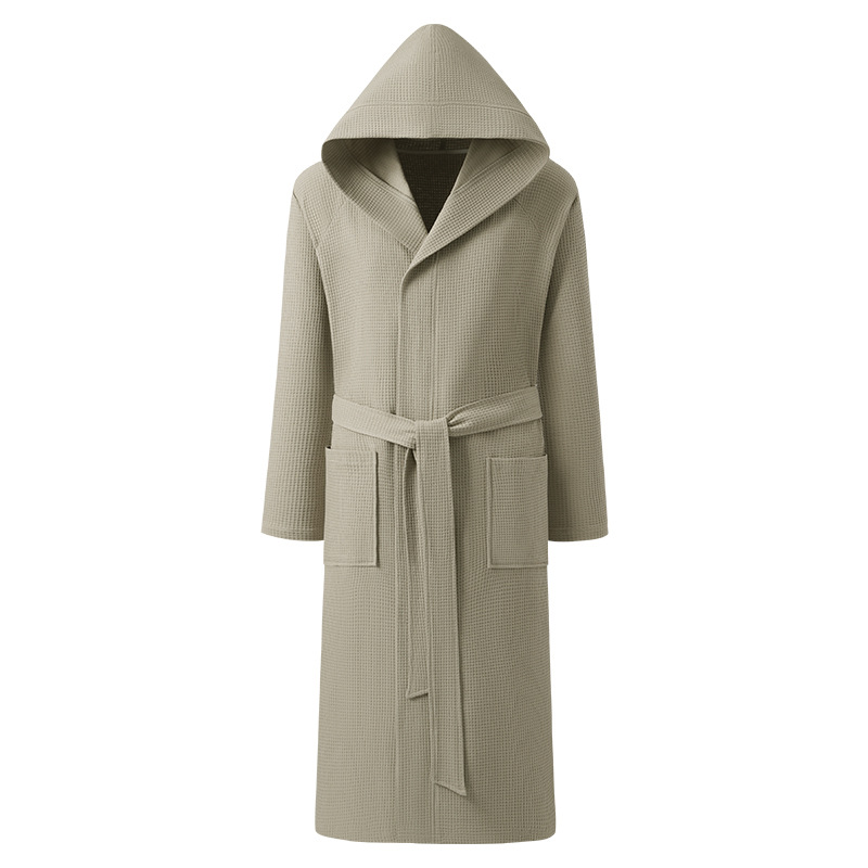 Mens Pure Cotton Hooded Bathrobe - Image 3
