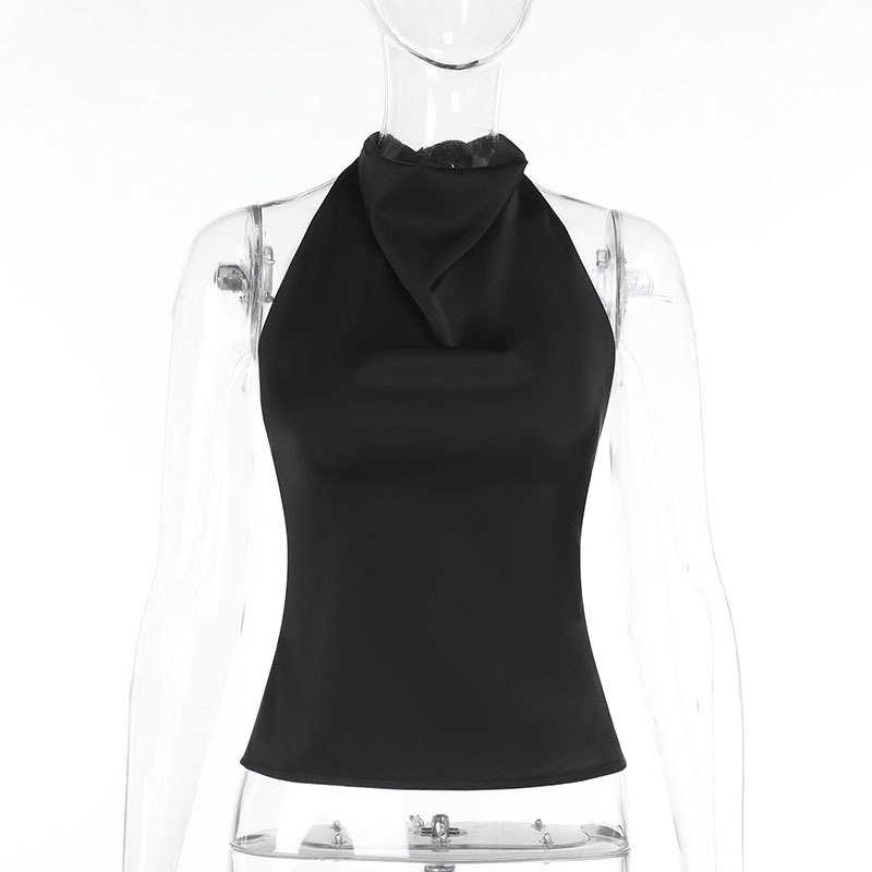 Street Style Sexy Hot Girl All-match Satin Backless Top For Women