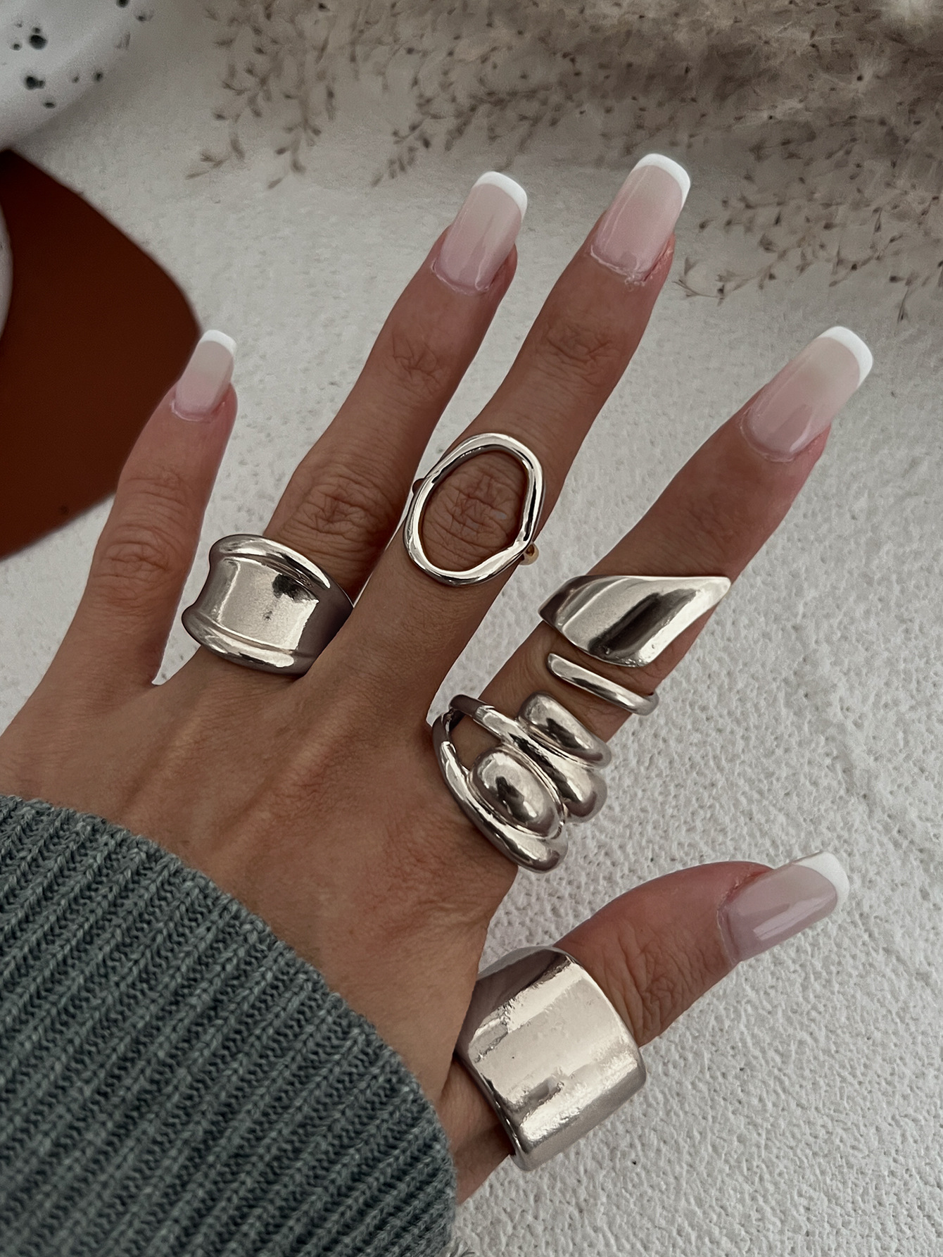Ins Cold Wind Irregular Geometric Open Ring