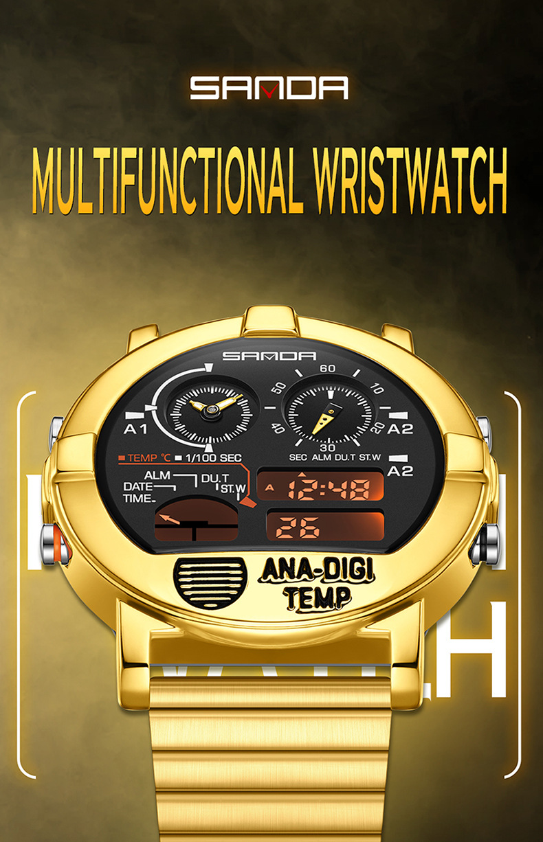 Sanda 3371 Analog Digital Sports watch for Men
