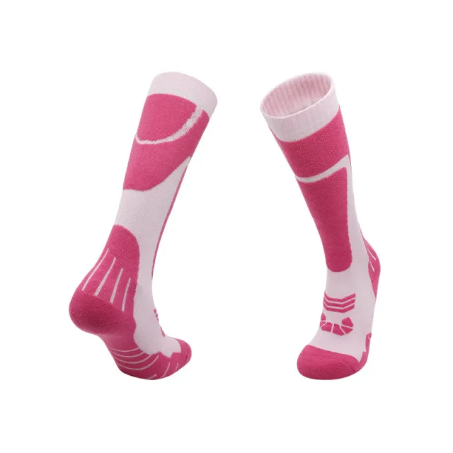 Winter Professional Ski Long Tube Warm keeping Socks Pink - Shop at LoveMi