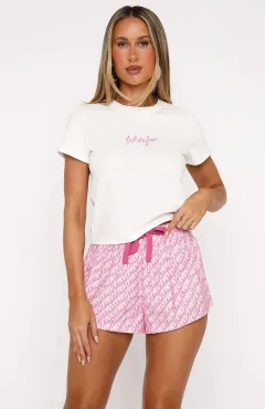 Women's Short-sleeved Shorts Sweetheart Pyjamas Printing Suit - Letters - View 1