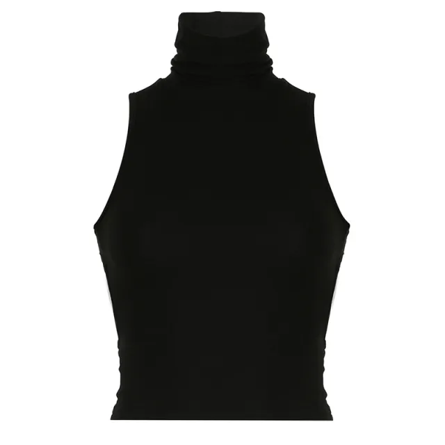 Women's Solid Color Backless Slim Fit Vest Top Black - Shop at LoveMi