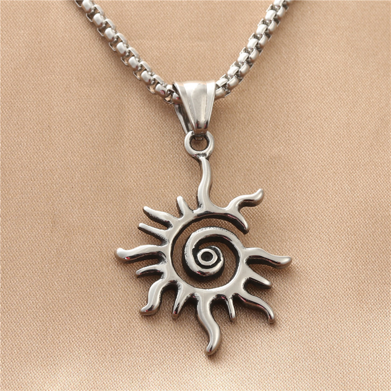 Men's Fashion Titanium Steel Sun Necklace