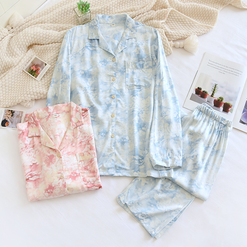 Elegant Ink Painting Long Sleeve Trousers Suit