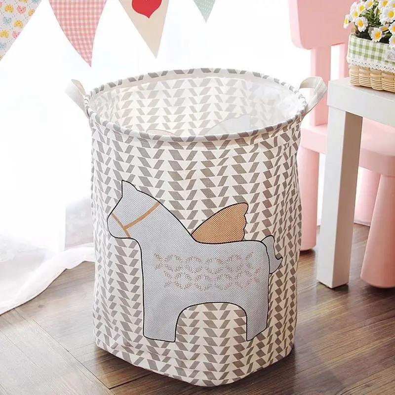 JX-LCLYL Waterproof Foldable Kids Toy Storage Basket Dirty Clothes Home Organizer 40*50CM