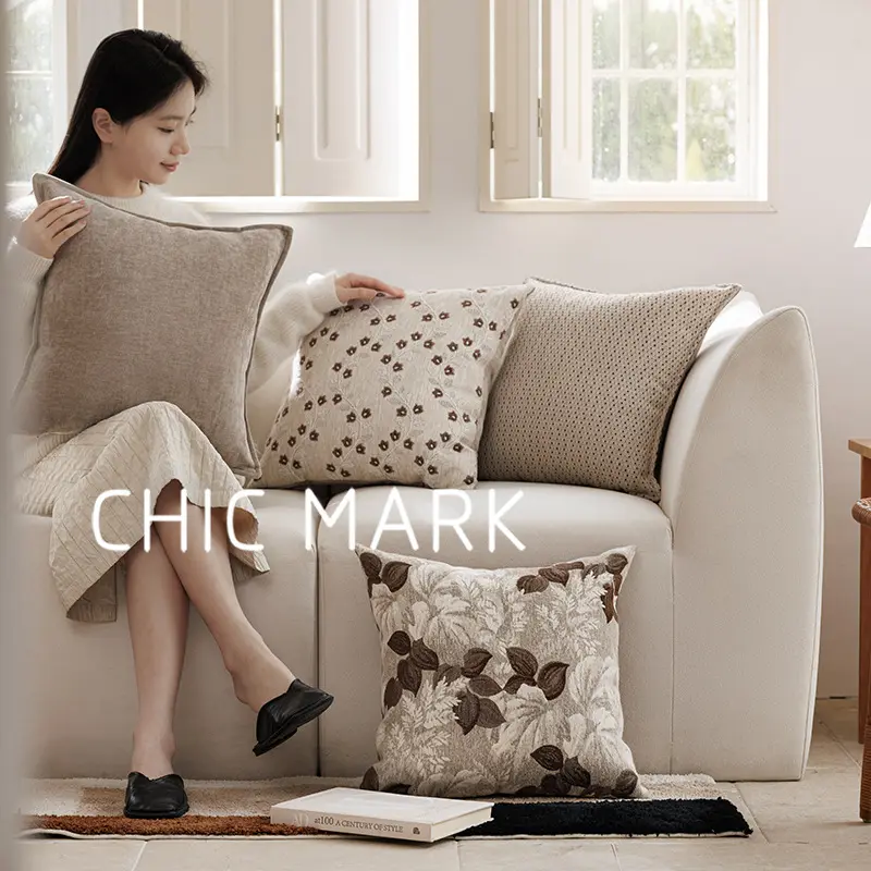 Simple Versatile Jacquard-woven Throw Pillow Square Back