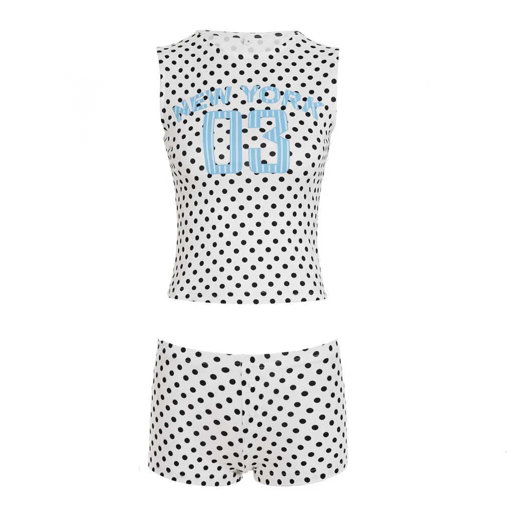 Street Sports Digital Printing Sleeveless Tank Top Shorts Casual Suit - Tan