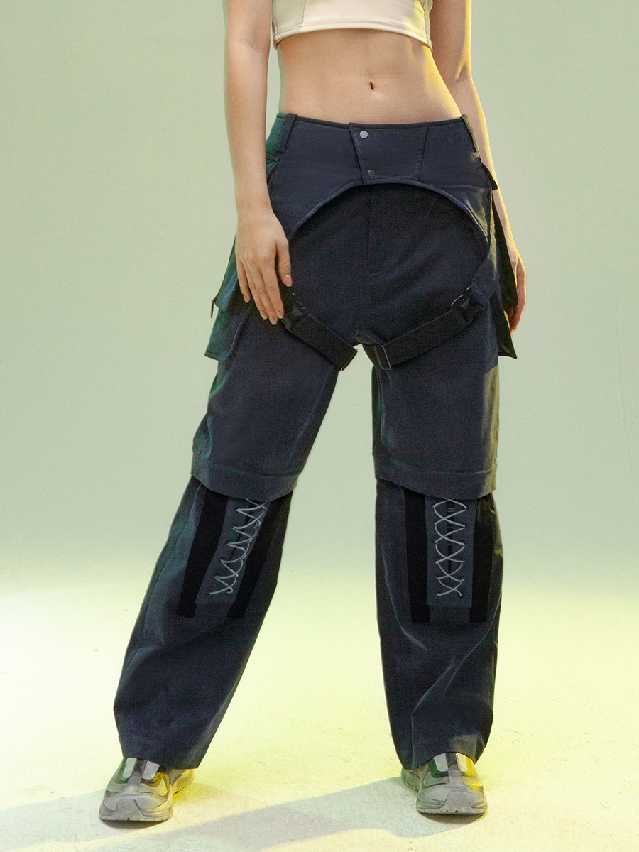 Straight Profile Detachable Leg Casual Pants