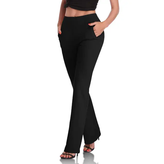 Women's Knitted Long And Micro Flared Side Pocket Pants Black - Shop at LoveMi