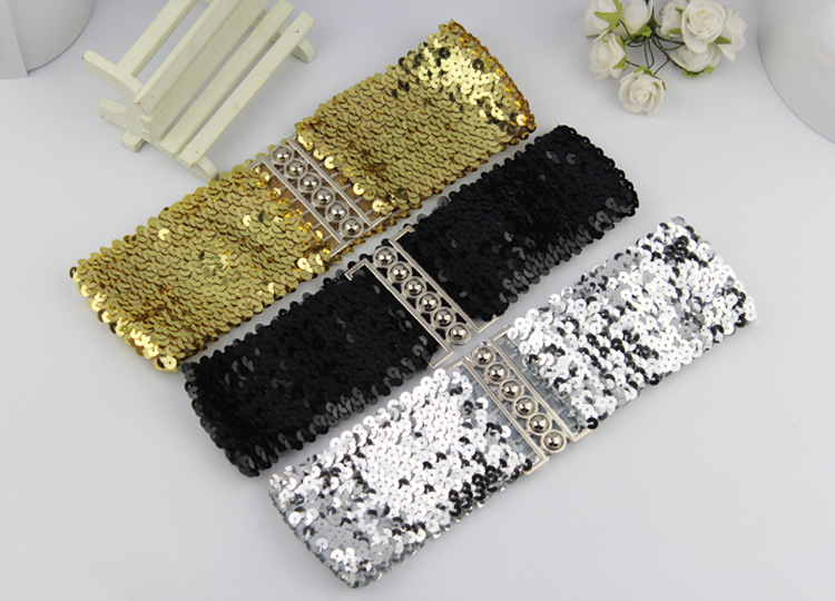 Title 2, European And American Style Sequins Elastic Wai...