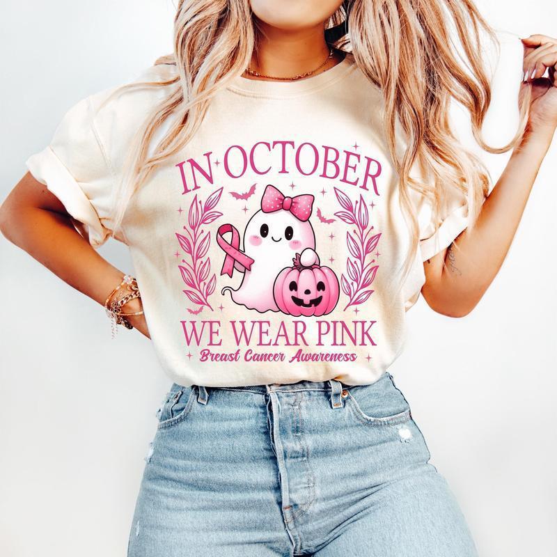 In October We Wear Shirt Retro Breast Cancer