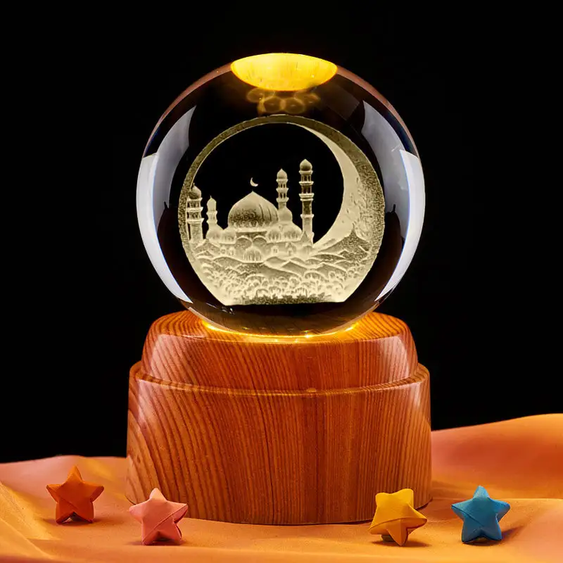 Mosque Crystal Ball Night Light Entrance Decoration