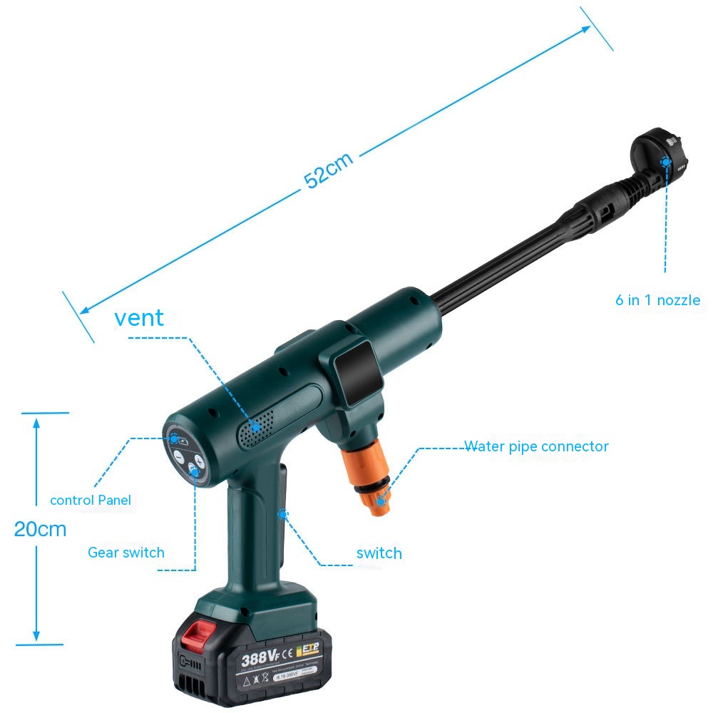 Spray Brushless Water Gun Car Washing House Cleaning Automatic Impact — foto 10