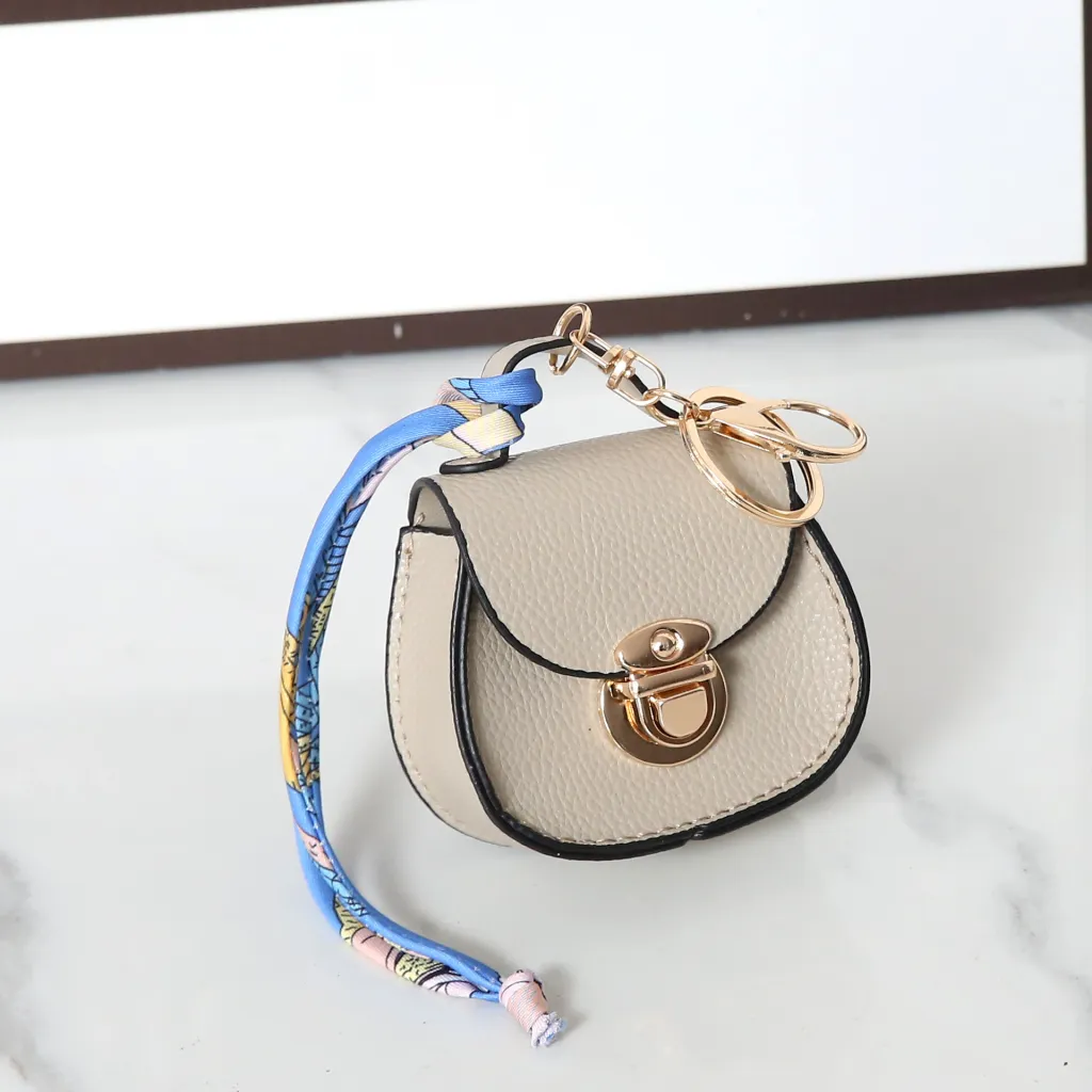 Small Bag Coin Purse Pendant Multifunctional Bag Keychain - Greige