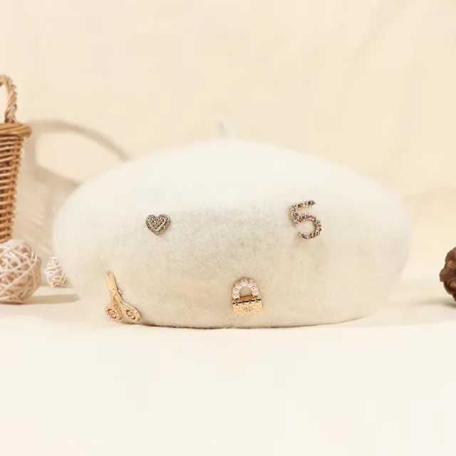 Women's Autumn And Winter Fashion Warm Woolen Hat Milky White - Shop at LoveMi