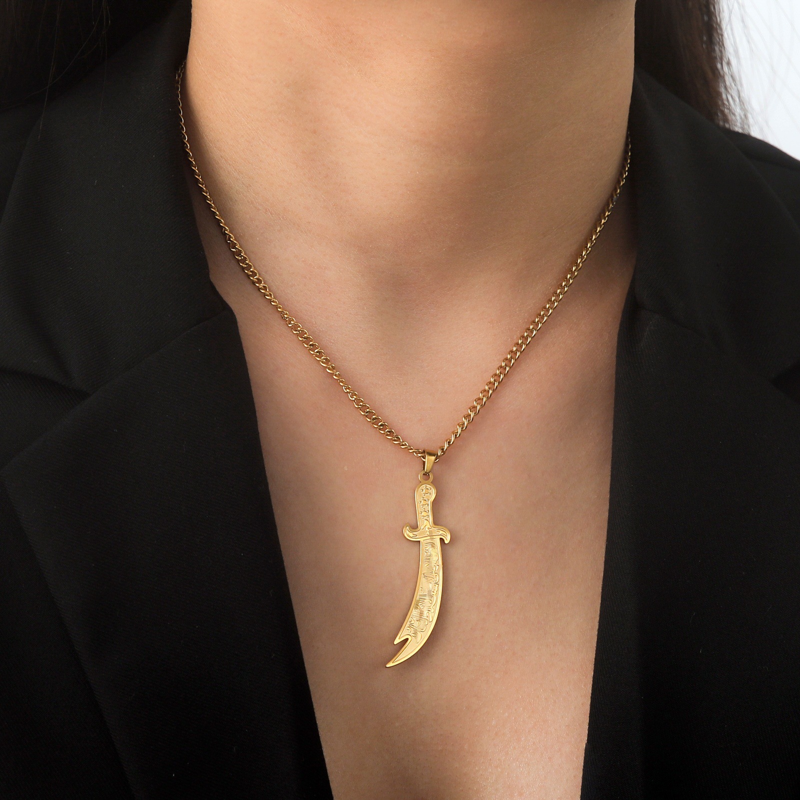 Fashionable Stainless Steel Sword Necklace
